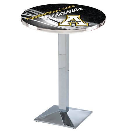 Holland Bar Stool Co 36" Chrome Appalachian State Pub Table, 36" dia. Top L217C3636AppStU-D2